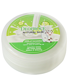 Deoproce Skin Nourishing Cream Milk Cucumber - Крем для лица и тела с огурцом и молоком 100 г